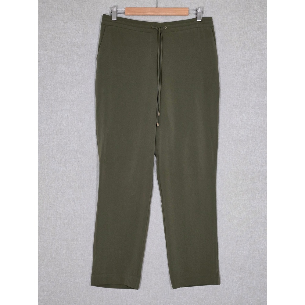 Hilary Radley Women's Drawstring Pull On Stretch Pants Olive Medium